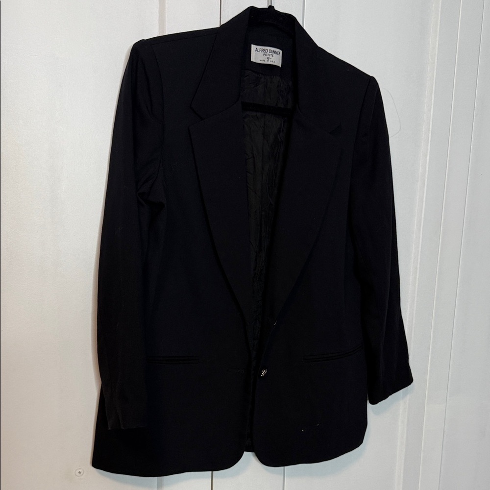 Vintage Alfred Dunner Petite Elegant Black Blazer - made in USA - 6